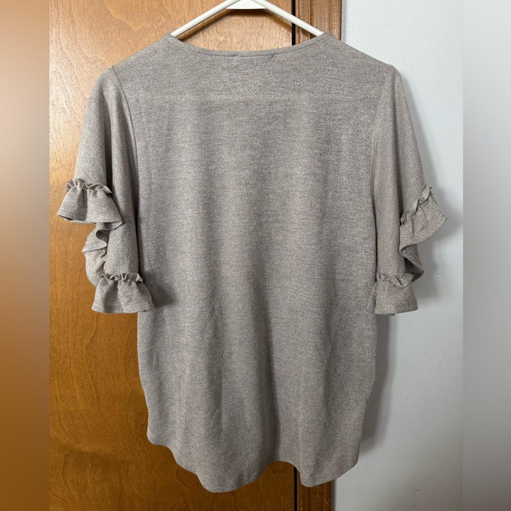 Doe & Rae Silver Wrap Top - Picture 3 of 4